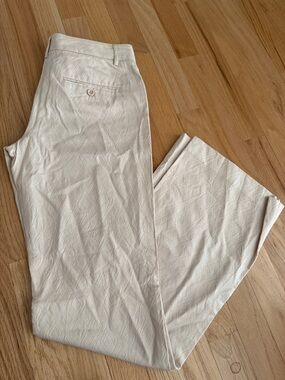 Express Cream Textured Boot Cut Pants